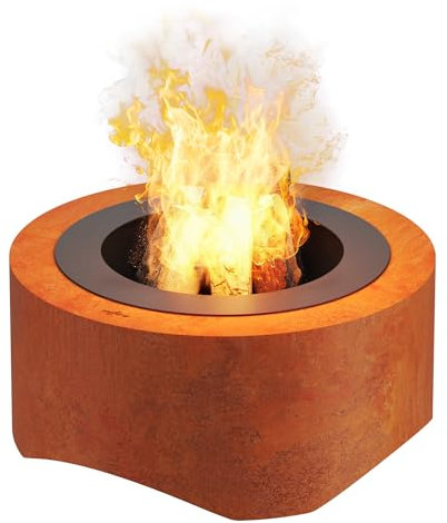 OutFire Braciere da Giardino Ø 70 cm, CORTEN 700 ROUND, Bracere da Esterno, Braciere per Giardino, Balcone, Terrazza, Campeggio. Realizzato in Acciaio Corten di Alta Qualità