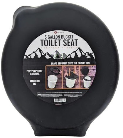 SE Portable Black Plastic Toilet Seat Lids, Fits a 5 Gallon Bucket, Great for Camping, Outdoor Activities, or for Emergencies