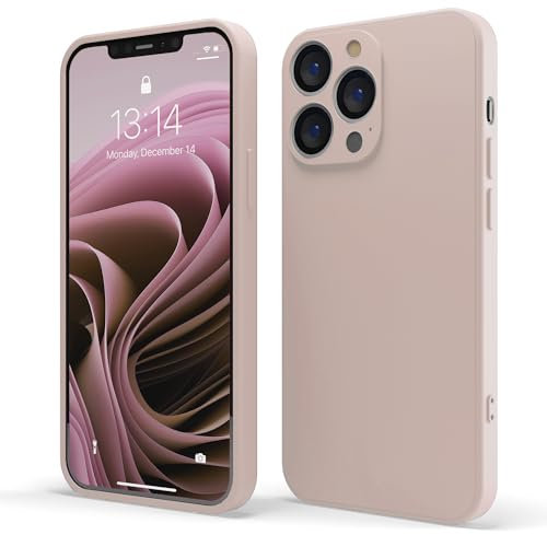 Red Ember Shockproof Case for iPhone, Ultra Slim Protective Liquid Silicone Matte Finish Phone Case with Soft Anti-Scratch Microfiber Lining (Pastel Pink, iPhone 15 Pro Max)