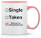 Moonai Relationship Status Waiting A Shadowhunter Klassische Keramik Kaffeetasse Weiß Schwarz Rosa Magisch 330ml