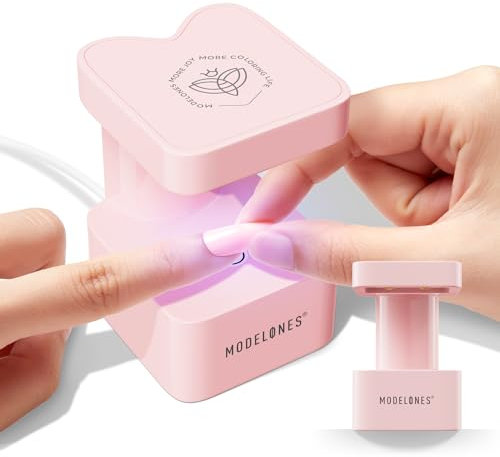 modelones Mini Uv Lampe für Nägel Rosa, Nagellack Uv Lampe Nageltrockner, 2 Timer-Modi Nagel Lampe für Uv Nagellack-Polygel-Builder-Nail Tips-Glue Gel für Anfänger, USB Nagellampe für Reisen