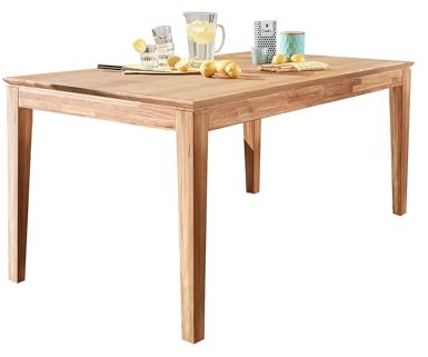 AMD newlifeOutlet Esstisch mit Butterfly-Auszugsfunktion Wildeiche massiv - Nevada 160-220 x 90 cm
