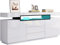 LED Sideboard Storage Cabinet, High Gloss Sideboard for Living Room,TV Unit Home Furniture Storage, 2 Doors & 3 Drawers, 160 x 35 x 72cm (White)