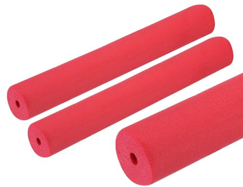 QUARKZMAN 2 x 0.25m Rohrisolierung Schaumstoff, Durchmesser 6mm Isolierstärke 15mm Heizungsrohr Verkleidung für Fitnessgeräte, Rohre, Handhaben (Rot)
