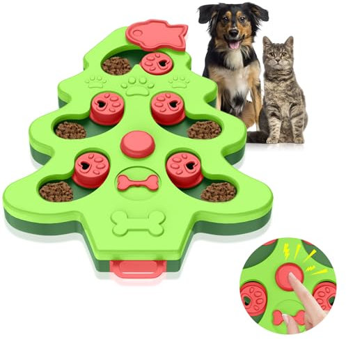 TOPsic Juguetes Inteligencia para Perros, Comedero Lento Interactivo, Rompecabezas con Chirriadores para el Cociente Intelectual y el Aburrimiento
