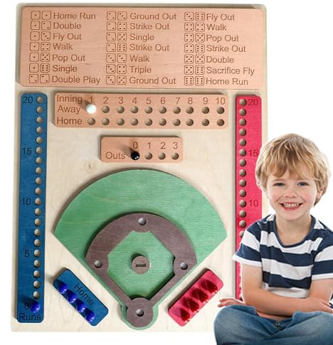 Baseball Brettspiel - Baseball-Würfelspiel Holzbrettspiel Baseball Brettspiel Würfelspiel Holzbasebrettspiel Schreibtisch-Sport-Brettspiel