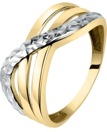 CHRIST Damen-Damenring 585er Gelbgold, 585er Weißgold