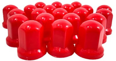 Generisch 40x Radmutterkappen 32mm Lange Rot Radkappen Schutz Abdeckung LKW Anhänger