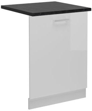 Vicco Geschirrspülblende R-Line, Geschirrspüler Fronttür, Weiß Hochglanz, 60 cm, AP Anthrazit