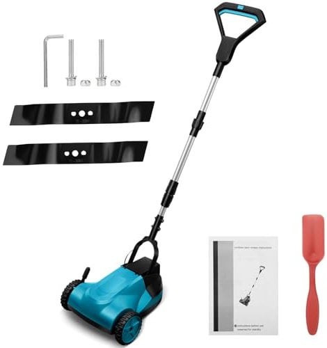 Tondeuse à gazon sans fil compatible avec batterie Makita 18 V (sans batterie), tondeuse à gazon manuelle sans balais pour surfaces jusqu'à 50 m², largeur de coupe 21 cm, 3 hauteurs de coupe réglables