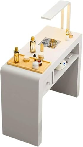 Maniküre-Tischstation mit Staubsammler & LED-Lampe – Nagel-Schönheits-Workstation mit Schubladen