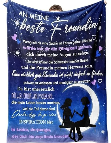 PRSTENLY Beste Freundin Geschenke, Geburtstagsgeschenke für Freundin | Flanell Decke Geschenke für Freundin Freundschaft, Weihnachten, Geburtstagsgeschenke für Frauen