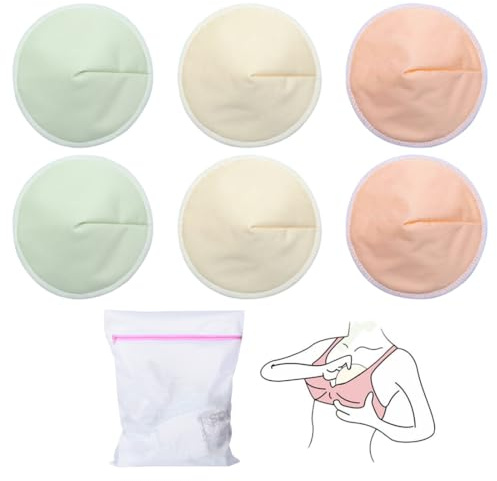 MOLZINY 4 Pezzi Coppette Assorbilatte Lavabili in Cotone Organico iutilizzabili Altamente Assorbenti Design Sagomato Altamente Assorbenti per il bucato incluso paracapezzoli allattamento