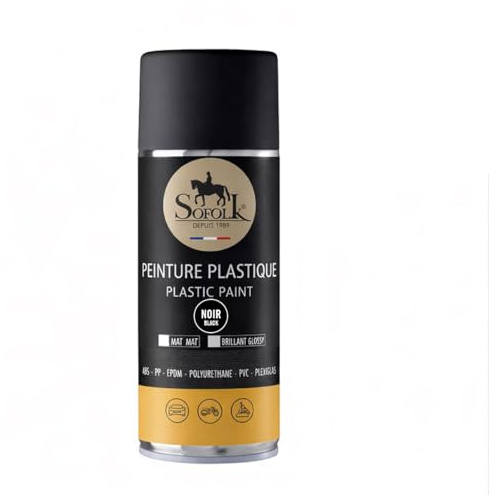 SOFOLK Peinture Plastique Haute résistance pour Auto, Tableau de Bord, Garnitures de Porte, Pare-Choc (01-Noir 9005 Satin)