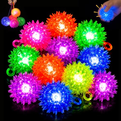 12 Stück Lgelball, Igelball Mitgebsel Kindergeburtstag, Leuchtball Kinder | Leuchtball Gastgeschenke, Leuchtende Led Flummis für Kinder, Party Gadgets Kleine Grundschule Jungen Mädchen Geschenke