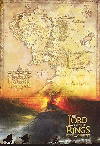 Close_up Der Herr der Ringe - Die Zwei Türme: Landkarte (2002) | US Filmplakat, Poster [68 x 98 cm]