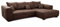 Cavadore Ecksofa Mavericco / XXL Eckcouch Inkl. Rückenkissen und Zierkissen / Longchair rechts / Industrial Style / 285 x 69 x 170 (BxHxT) / Mikrofaser Braun