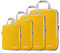 Compression Packing Cubes 3/4er Set, Gonex Kleidertaschen 4-teilig Verpackungswürfel, Kleidertaschen Set, Kofferorganizer Reise Würfel, Orangegelb