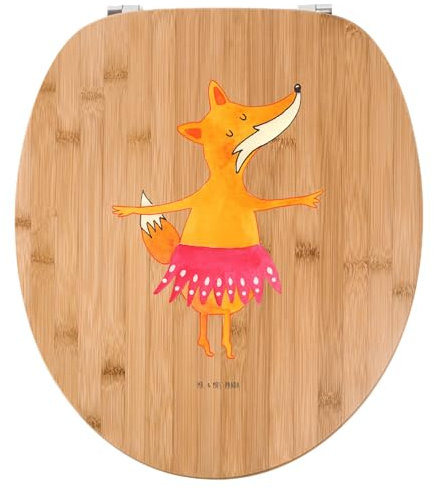 Mr. & Mrs. Panda Motiv WC Sitz Fuchs Ballerina - Geschenk, Toilette, Tänzerin, WC-Sitz, Toilettendeckel, Ballett, Füchse, Klobrille, Fuchs Spruch,