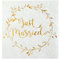 SANTEX 6334-3, Sachet de 20 Petites Serviettes Just Married métallisées