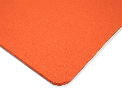 Modulor Filz-Sitzauflage für Stühle, quadratisches Sitzkissen aus 100% Wollfilz mit runden Ecken, auch als dekoratives Tischset geeignet, 33 cm x 33 cm (Orange)