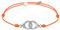 LES POULETTES BIJOUX - Bracelet Lien en Argent 925 Petites Menottes - Orange
