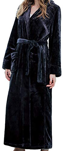 XiinxiGo Vestaglia Lunga Donna Uomo Invernale in Pile Morbido con Zip, Accappatoio in Flanella con Cappuccio, Vestaglia Microfibra da Notte per Casa Spa Hotel,Marina Militare,XL