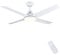 Newday Ventilateur de Plafond Blanc, 122 CM Lustre Ventilateur de Plafond Lampe et Télécommande, Ventilateurs de Plafond Modernes avec 4 Pales Réversibles, Moteur Silencieux