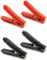 QWORK® Morsetti a Coccodrilo Elettrici per Cavi Batteria Auto, Grande Corrente Isolata 100A per Veicolo Auto, 2 Rosso + 2 Nero
