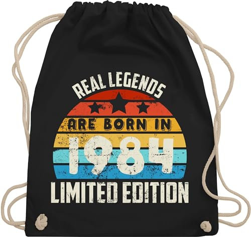 Turnbeutel Rucksack - 40. Geburtstag - Real Legends are born in 1985 Limited Edition Vintage Vierzigster - Unisize - Schwarz - geschenkideen+für+frauen+ab+40 40er 1983 beutel 40 frau geschenk