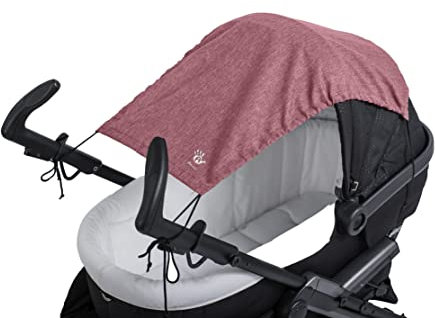 Altabebe (AL7011-27) Universal Sonnensegel mit UV Schutz 50+ für Kinderwagen Babywanne - reißfester Baby Sonnenschutz zum aufrollen - Farbe: melange rose