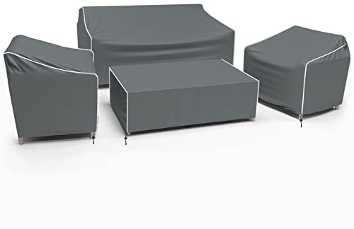 Gasadar Patio Furniture Covers 4 Piece, Waterproof Outdoor Furniture Covers, Patio Furniture Set Covers -Grey