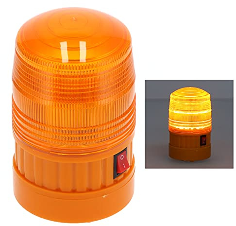 Entatial LED Warning Light, 3W Orange Strobe, Magnet Mount, Requires 4 AA Batteries (Not Included), Traffic/Construction/Road Block Signal