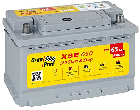 Lampa Gran Pree XSE650 Batteria 12V - Gran Pree Start-Stop EFB - 65 Ah - 580 A