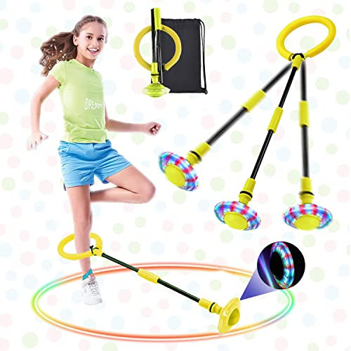 Swing Wheel mit Lichtrad,Kinder Blinkender Springring,Blinkt Schaukelball Sportspielzeug,Faltbarer Flash Jumping Ball Kinder,Springball für Kinder,Blinkender Sprungball,Skip Ball Kinder,Skip It
