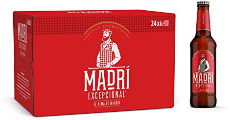 Madri Excepcional Lager Beer 24 x 330 ml (bottles),Package may vary