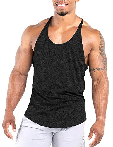 Agilelin Camiseta Tirantes de Entrenamiento para Hombre, Camisetas Atléticas de Secado rápido para Culturismo,Chaleco Culturismo Gimnasia Secado Rápido(Negro/M)