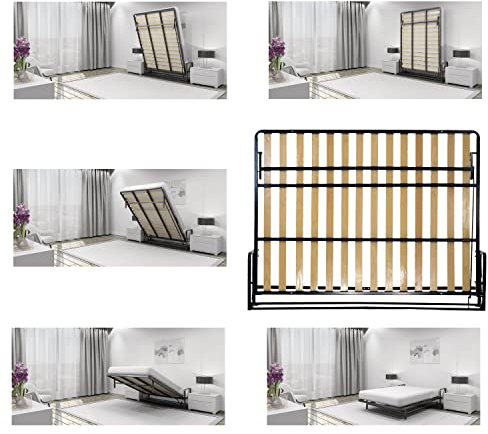 Wallbedking Classic Wandbett Quer 160x200 cm – King-Size Klappbett Schrankbett Gästebett Funktionsbett für Schlafzimmer, Platzsparendes Bett mit Gasdruckfeder Mechanismus