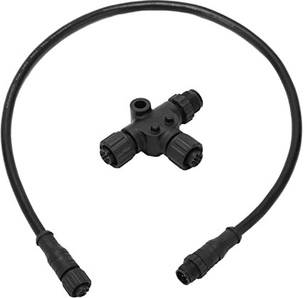 Cavo Dorsale, ABS per Cavo Backbone Drop NMEA 2000 con Connettore a T 5 Pin IP67 Impermeabile M12 0,5 M per Le Reti