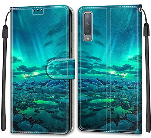 Feyten Kompatibel mit Samsung Galaxy A7 2018 /A750 Hülle, Handyhülle Samsung A7 2018 /A750, Galaxy A7 2018 /A750 Schutzhülle Wallet Leder Klappbar Magnet Flip Case Cover Lederhülle (Aurora)