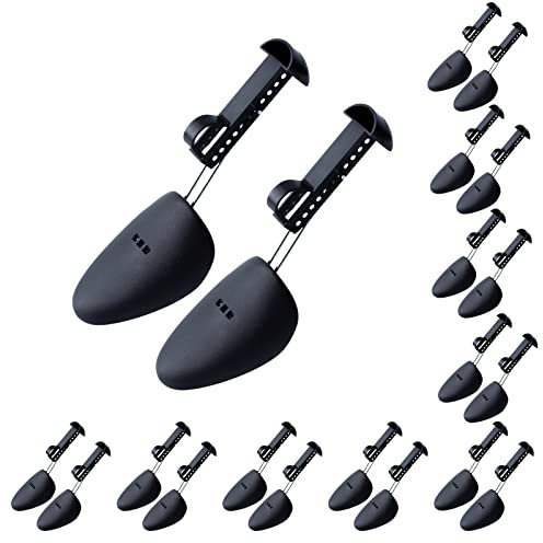 YOLOPLUS+ Plastic Shoe Stretcher Adjustable Shoe Trees for Men, Portable Shoe Tree Shaper Stretchers Holder, 10 Pair Black