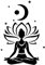 SUPERDANT Schwarze Yoga Lotus Wandaufkleber Sonnen Und Mond Wandsticker Yoga Elemente Wandtattoo DIY Dekor Vinyl Wandsticker Für Zuhause Wohnzimmer Schlafzimmer Yoga Studio Dekoration