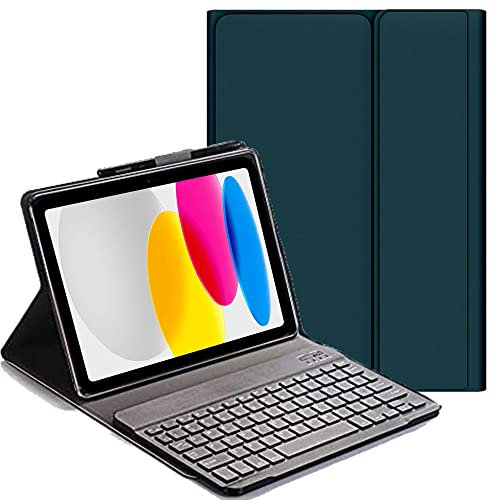 YHFZR Tastatur Hülle for Realme Pad 2 11,5 Zoll, (QWERTY Layout), Ultradünn Flip Entfernbar Drahtloser Keyboardständer Ledertasche für Realme Pad 2 11,5 Zoll, Grün