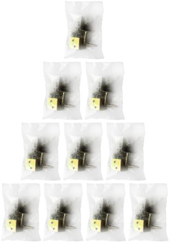 10er Set Zaunbeschläge | aus Stahl, gelb verzinkt | 4er Set | zur Befestigung von Holz-Zäunen am Zaunpfosten |Zaun-winkel | L-Winkel | Zaun-Halter | Zaunbefestigung | Elementhalter | Flechtzaunhalter