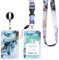 Porte Badge Cordon Tour de Cou, Porte-cartes avec Swivel Lobster Clasp Rétractable pour Cartes d'transport d'étudiant d'infirmière, Carte de Bureau (bleu)