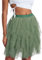 Geagodelia Damen Tüllrock Kurz Elegant Minirock Sommerrock Vintage Tütü Tutu Mini Tüll Rock Halloween Karneval REH Kostüm One Size 34/36/38 F-44436 (A - Grün)
