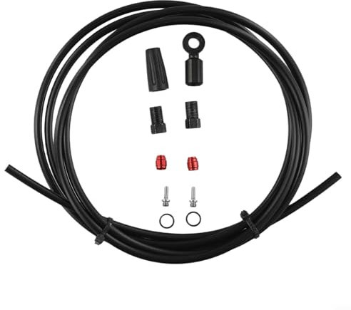 Premium Protection Fahrrad Hydraulik-Bremsschlauch-Set, 2 Meter Länge, ideal für flache Montage, HRD Red Force Apex