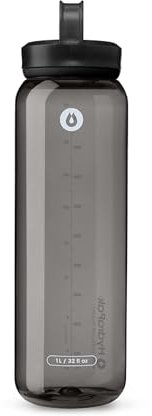 HydraPak RECON (1L) - Gris - Bouteille d'eau en plastique 50% recyclée, écologique et sans BPA, bouchon à vis à débit régulier, facile à transporter