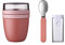 Mepal - Klapplöffel Set mit Lunchpot Ellipse - Praktischer Joghurtbecher & Müslibecher - Unterteilung für Joghurt & Müsli - Geeignet für Gefrierschrank, Mikrowelle & Spülmaschine - Vivid Mauve