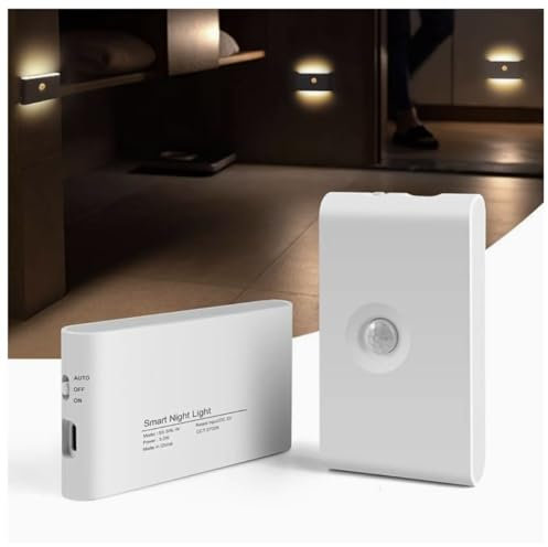 KAPBLUE Luz led Sensor de Movimiento, Luces magnéticas Pared Recargables, Luz Nocturna, Luz Nocturna Infantil, Luz Sensor Movimiento Interior, Luz Armario Sensor Movimiento, Leds Habitación sin Cable